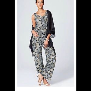 Smocked Back Stretch Knit Jumpsuit